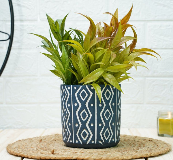 Buy Ceramic Pots for Plants | Blue Trellis Pattern | Shop Verified Sustainable Pots & Planters on Brown Living™