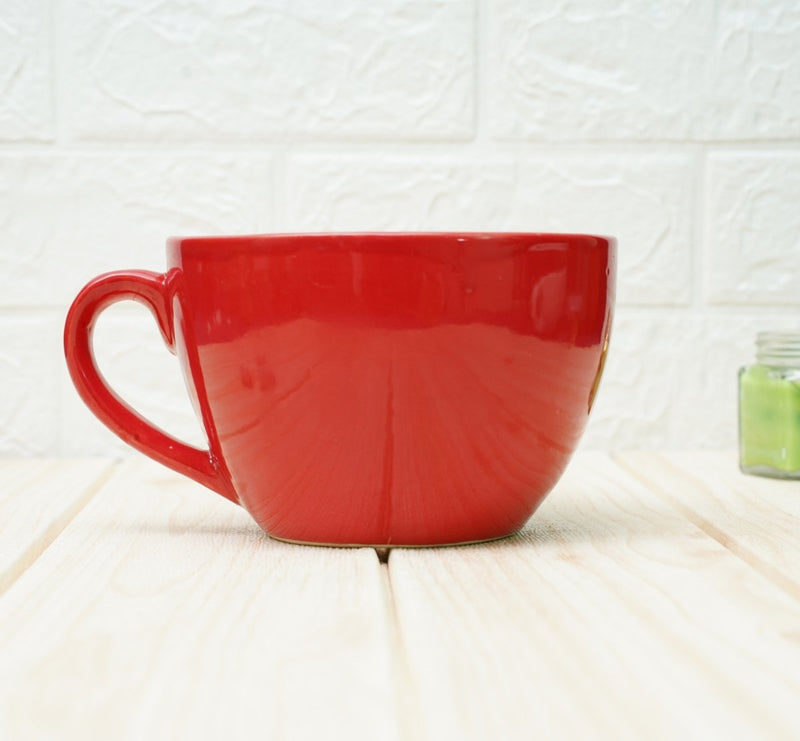 Buy Ceramic pots for Plants | Cup Shape (Red Plain) | Shop Verified Sustainable Products on Brown Living