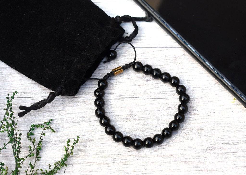 Certified Unisex Onyx Bracelet - Black | Verified Sustainable by Brown Living™