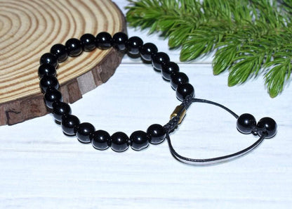 Certified Unisex Onyx Bracelet - Black | Verified Sustainable by Brown Living™