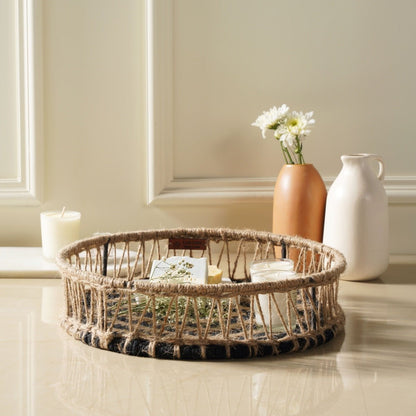 Chakor Jute & Cotton Tray | Verified Sustainable by Brown Living™