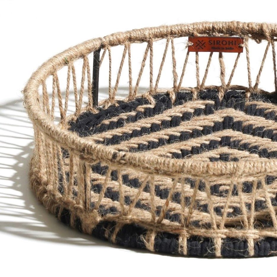 Chakor Jute & Cotton Tray | Verified Sustainable by Brown Living™