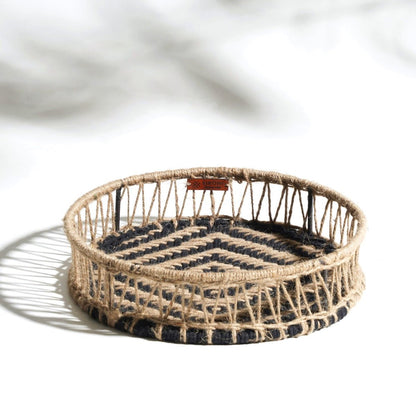 Chakor Jute & Cotton Tray | Verified Sustainable by Brown Living™