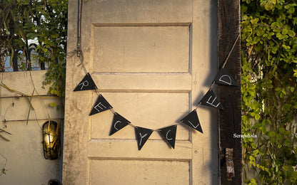 Handpainted Reusable Reclaimed Wood Chalkboard Bunting | Verified Sustainable by Brown Living™