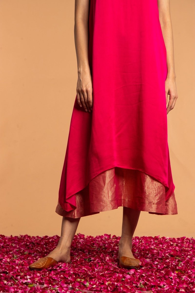 Chameli Halter Neck Modal Satin and Zari Dress | Verified Sustainable by Brown Living™