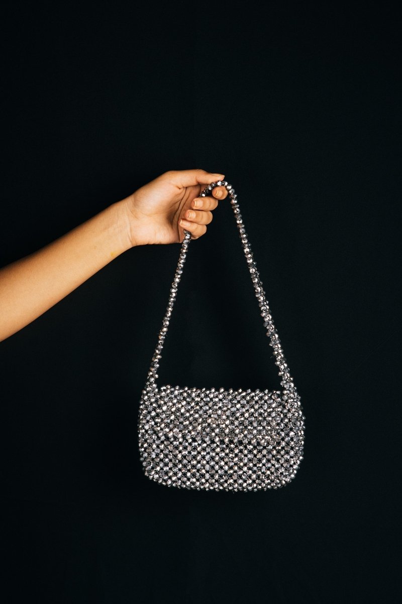 Chandni Baguette| Womens Handbag | Crystal glass beaded | Verified Sustainable by Brown Living™