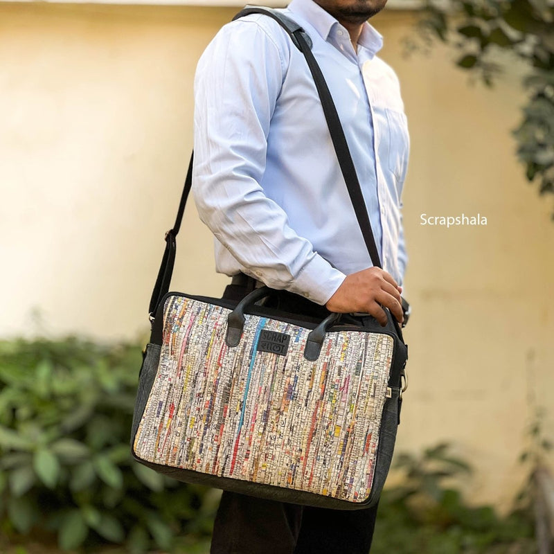 Buy Charcha Office Laptop Bag | Upcycled handloom textile | Shop Verified Sustainable Products on Brown Living