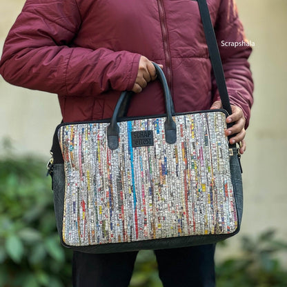 Charcha Office Laptop Bag | Upcycled Handloom Textile | Verified Sustainable by Brown Living™