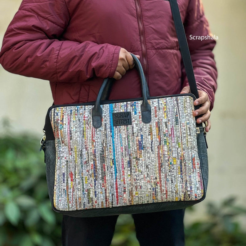 Buy Charcha Office Laptop Bag | Upcycled handloom textile | Shop Verified Sustainable Products on Brown Living