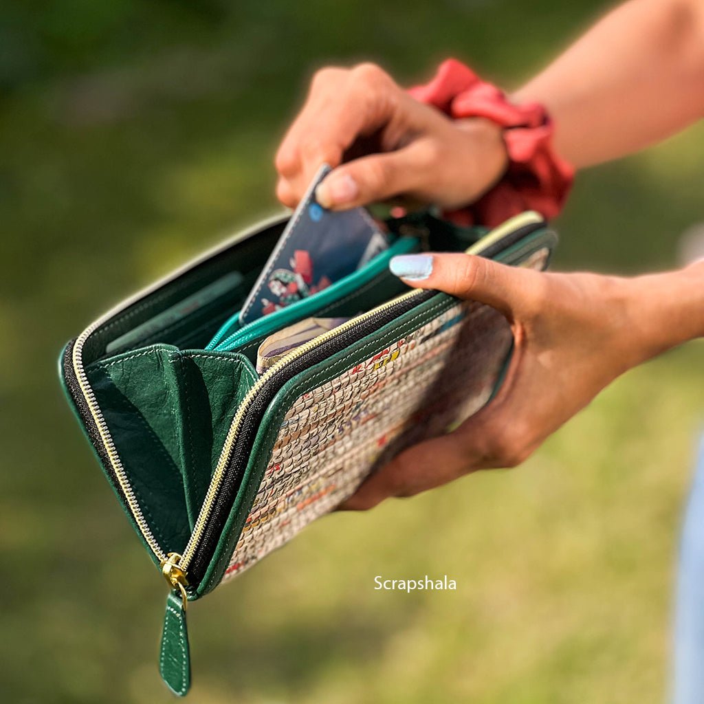 Charcha Women Wallet | Handloom textile | Casual | Upcycled | Scrapshala | Verified Sustainable by Brown Living™