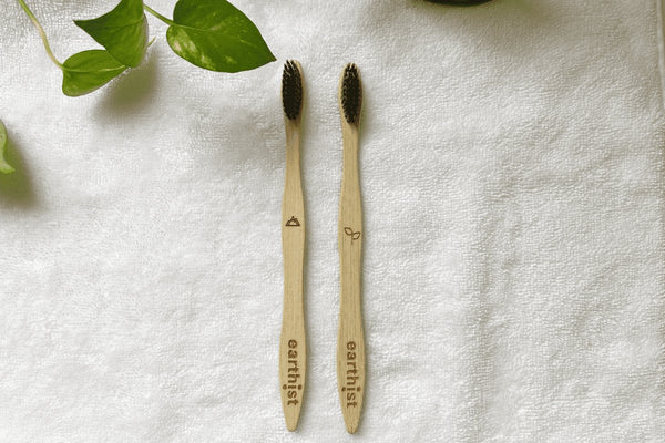 Buy Charcoal infused natural Bamboo Toothbrush combo -Pack of 2 | Shop Verified Sustainable Tooth Brush on Brown Living™