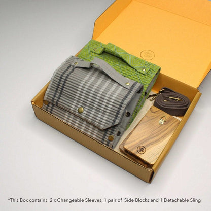 Charcoal Lush Box Clutch - Changeable Sleeve Set | Verified Sustainable by Brown Living™