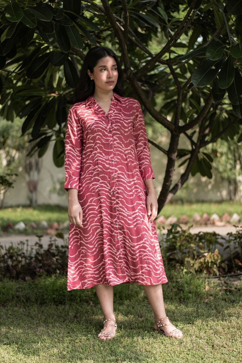 Buy Cherry Threads Shirt Linen Dress | Shop Verified Sustainable Womens Dress on Brown Living™