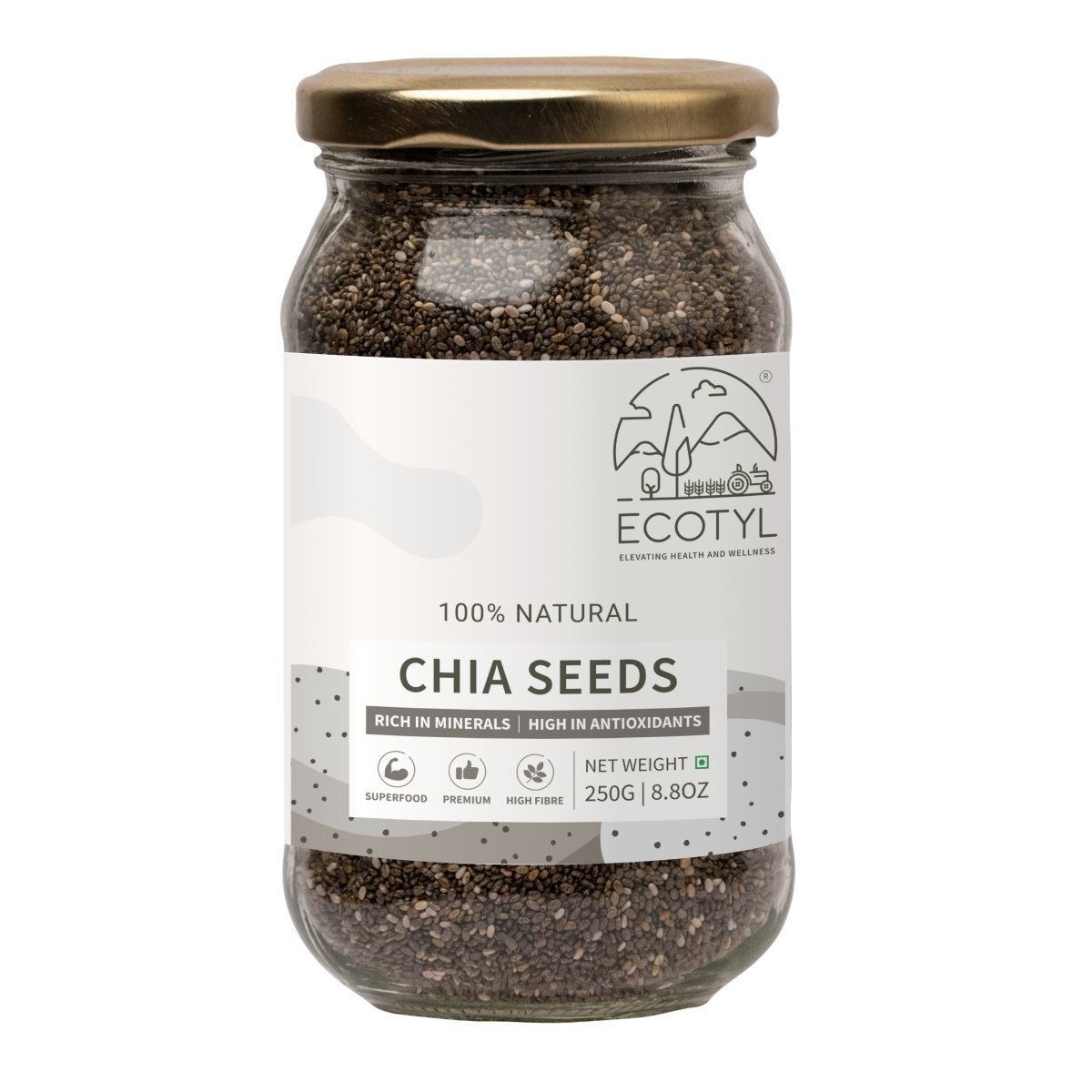 Chia Seeds | Raw | Rich in Antioxidants & Fibre | 250g | Verified Sustainable by Brown Living™