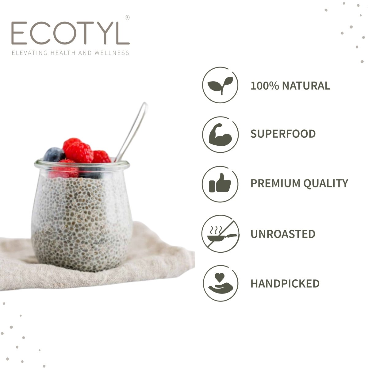 Chia Seeds | Raw | Rich in Antioxidants & Fibre | 250g | Verified Sustainable by Brown Living™