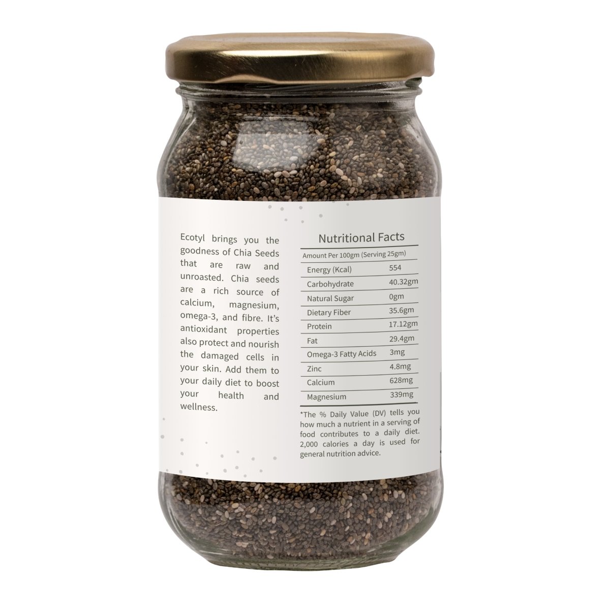 Chia Seeds | Raw | Rich in Antioxidants & Fibre | 250g | Verified Sustainable by Brown Living™