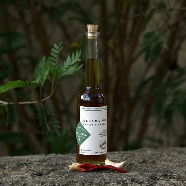 Buy Chilli & Garlic Infused Sesame Oil | Shop Verified Sustainable Cooking Oils on Brown Living™