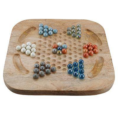 Chinese Checkers Brainvita Game Set with 12 - inch Wooden Board | Verified Sustainable by Brown Living™