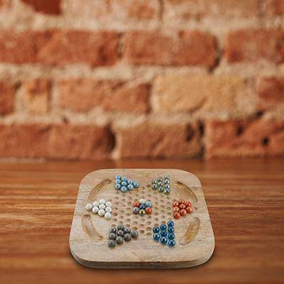 Buy Chinese Checkers Game Set 12-inch Wooden Board & Traditional Pegs | Shop Verified Sustainable Products on Brown Living