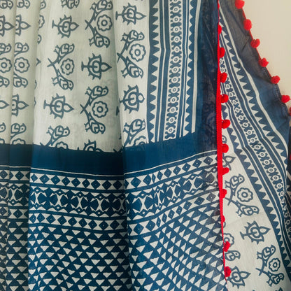 Chirai Mulmul Cotton Saree | Verified Sustainable by Brown Living™