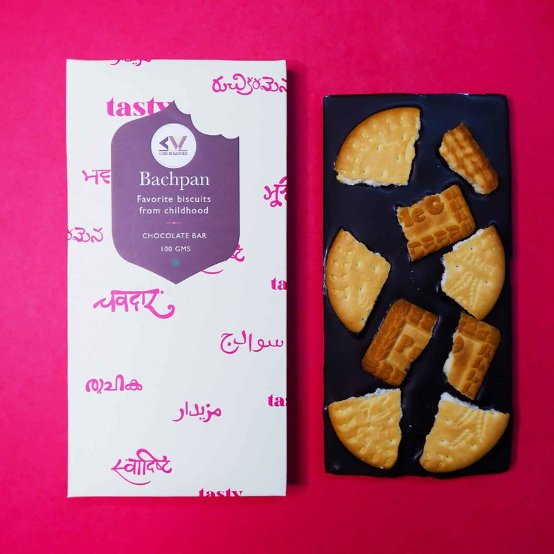 Buy Chocolate Gift Combo of 3 Bars - Almond Cranberries, Cashew Raisins and Childhood Biscuits | Shop Verified Sustainable Chocolates on Brown Living™