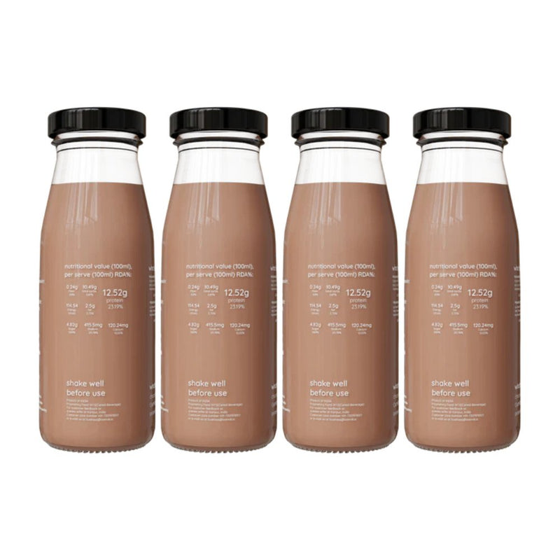 Buy Chocolate Protein Shake | 25g plant-protein | 200mlx4 | Shop Verified Sustainable Health & Energy Drinks on Brown Living™