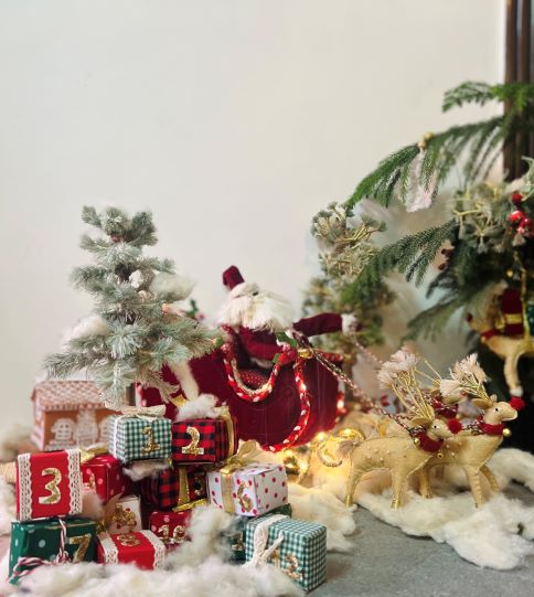 Buy Christmas Advent Calendar | Santa on His Sleigh | 12 Days | Shop Verified Sustainable Decor & Artefacts on Brown Living™