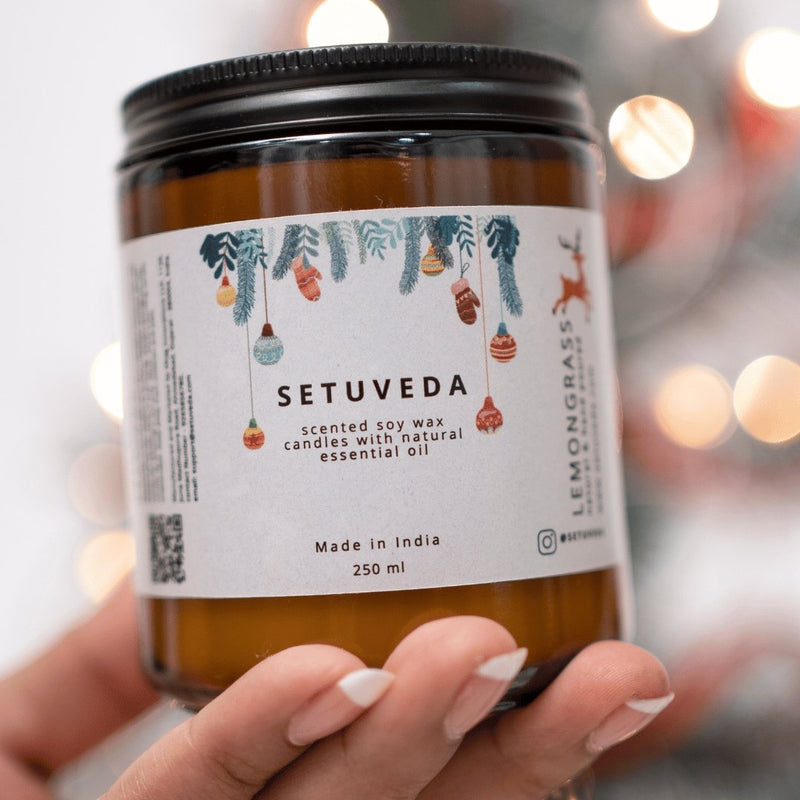 Buy Handcrafted Scented Soy Wax Candle Jar | Christmas Edition | Shop Verified Sustainable Candles & Fragrances on Brown Living™