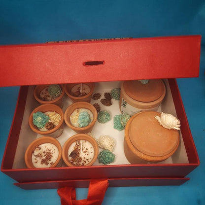 Christmas Gift Hamper Red | Pack of 8 Candles | Verified Sustainable by Brown Living™