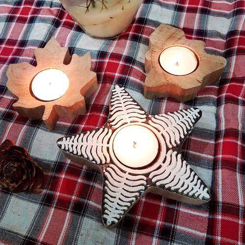Buy Christmas Special Wooden Candle Holder | Shop Verified Sustainable Candles & Fragrances on Brown Living™