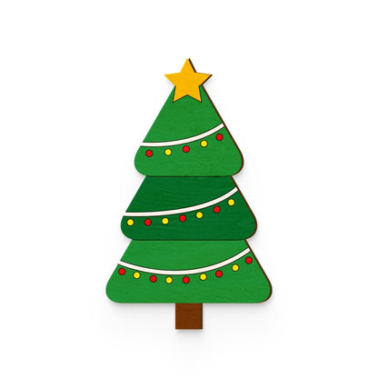 Christmas Tree Hand Painted Wooden Pin | Verified Sustainable by Brown Living™