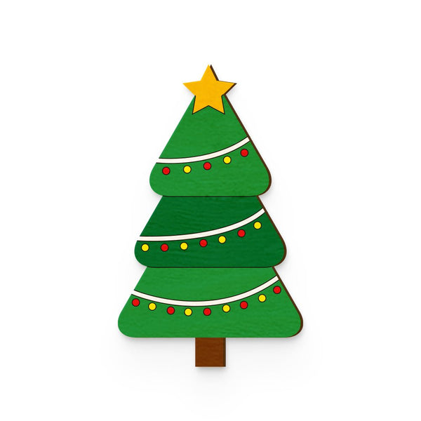 Buy Christmas Tree Hand Painted Wooden Pin | Shop Verified Sustainable Products on Brown Living