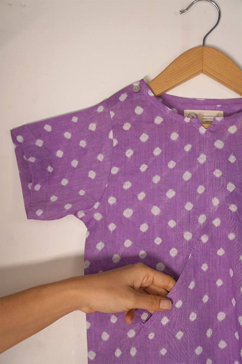 Buy Chuck A Wobbly' Unisex Bandhani Parsi Jhabla T-Shirt In Purple | Shop Verified Sustainable Products on Brown Living