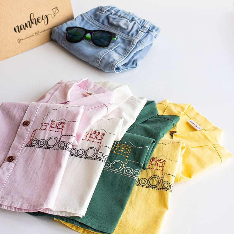 Buy Chuk Chuk Embroidered Formal Shirt - Yellow | Shop Verified Sustainable Kids Shirts on Brown Living™