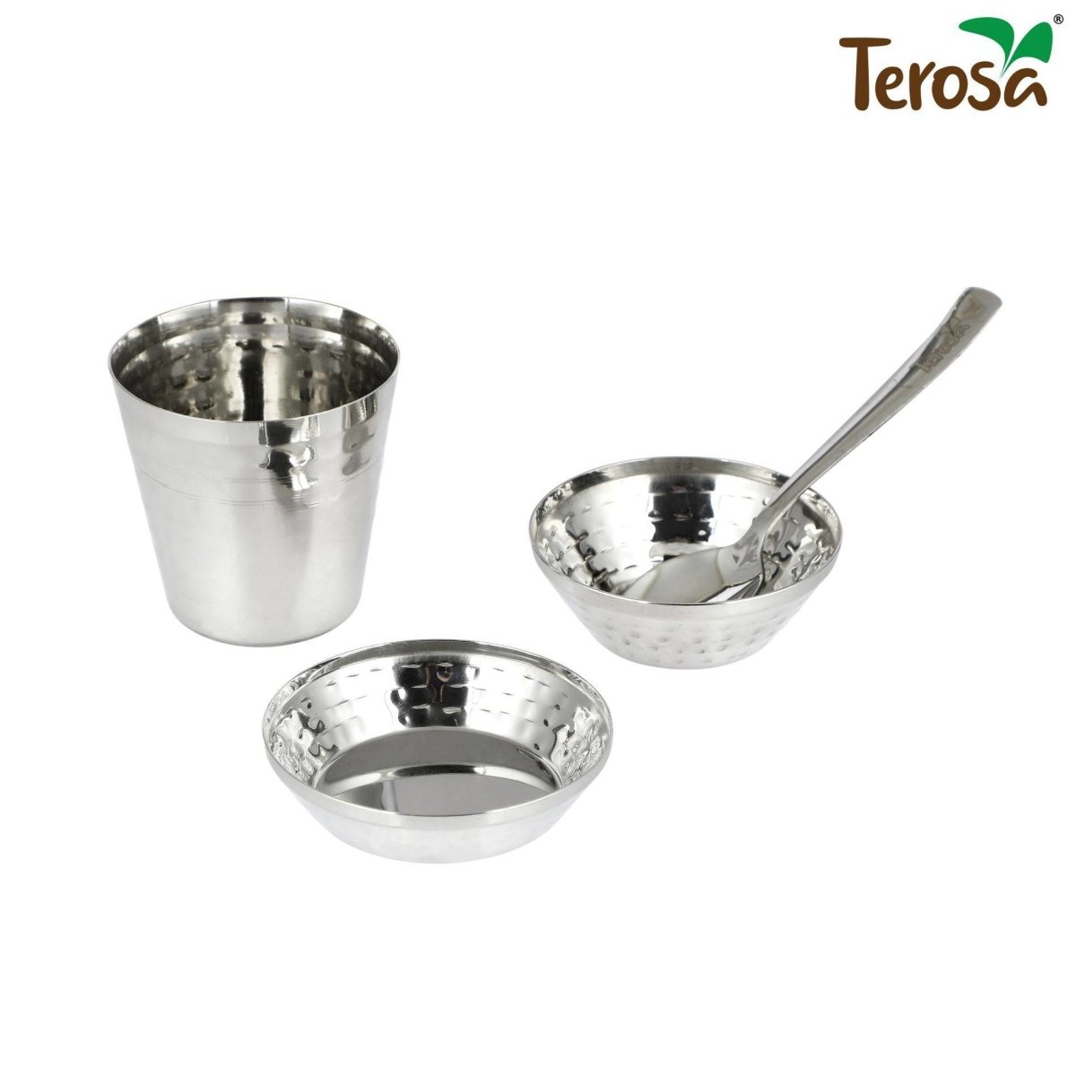 Cibo Classic Kids Dinner Set II Stainless Steel 5Pc | Verified Sustainable by Brown Living™