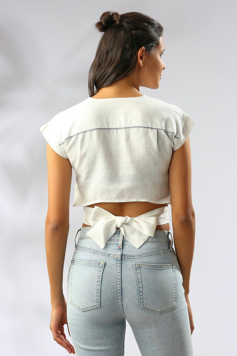 Buy Cider V Neck Top - White | Shop Verified Sustainable Womens Top on Brown Living™