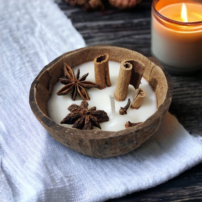 Cinnamon Roll Cocoshell Soy Wax Candle – Candles & Fragrances on Brown Living™. SKU: BL_ASC_24 - 4. Img 4.