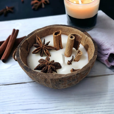 Cinnamon Roll Cocoshell Soy Wax Candle – Candles & Fragrances on Brown Living™. SKU: BL_ASC_24 - 4. Img 2.