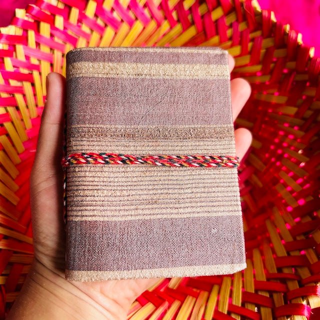 Buy Cinnamon - Upcycled Handloom Fabric-Pocket Diary | Shop Verified Sustainable Notebooks & Notepads on Brown Living™