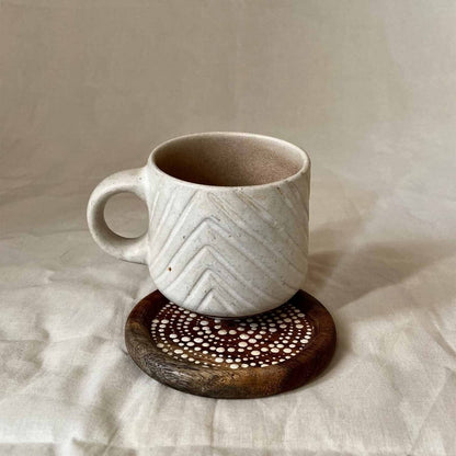 Circular Dots Hand Painted Coasters Set Of 4 | Verified Sustainable by Brown Living™