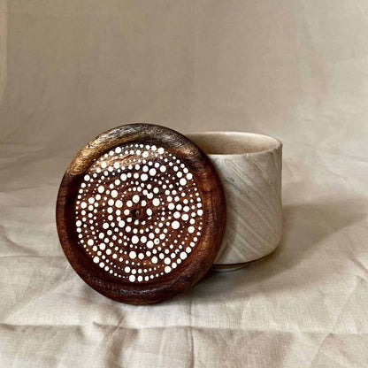 Circular Dots Hand Painted Coasters Set Of 4 | Verified Sustainable by Brown Living™