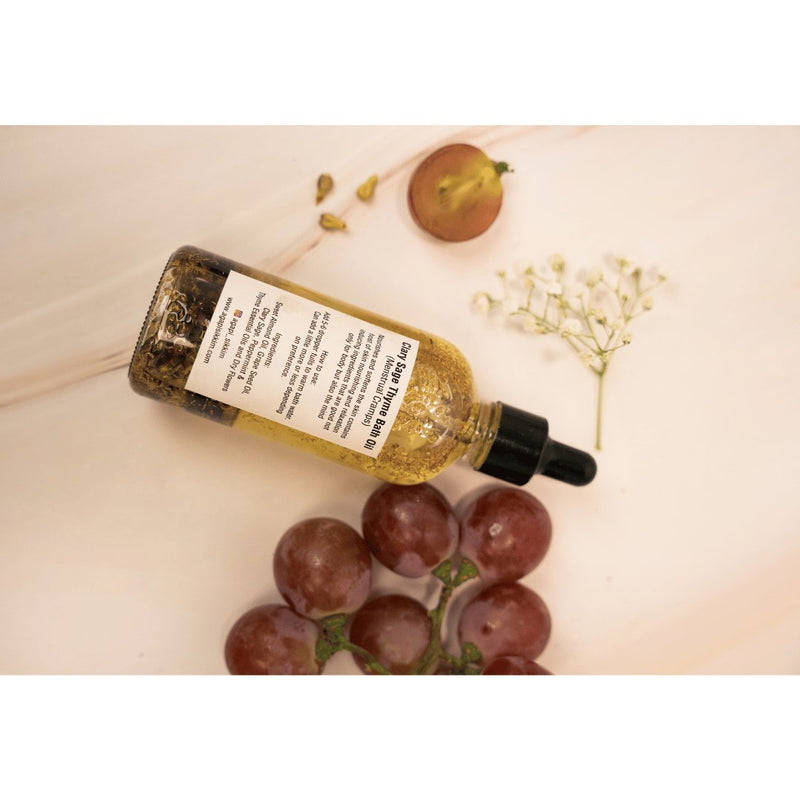 Clary Sage Thyme Bath Oil - 100ml | Verified Sustainable by Brown Living™