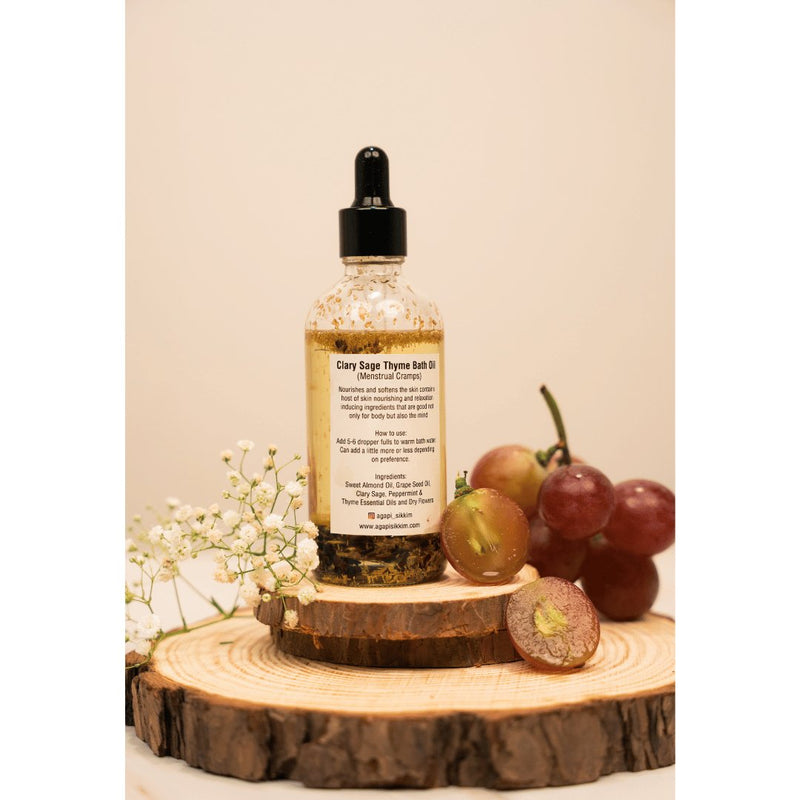 Clary Sage Thyme Bath Oil - 100ml | Verified Sustainable by Brown Living™