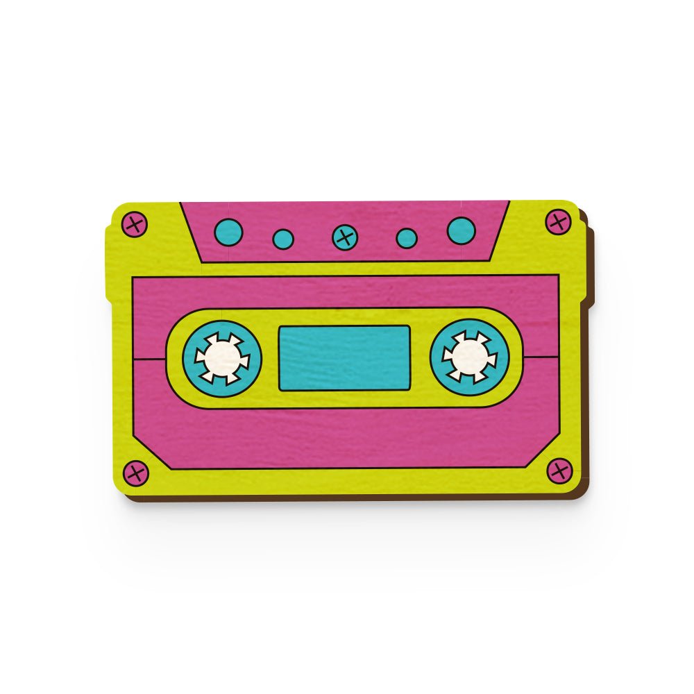 Classic Cassette Hand Painted Wooden Magnet | Verified Sustainable by Brown Living™