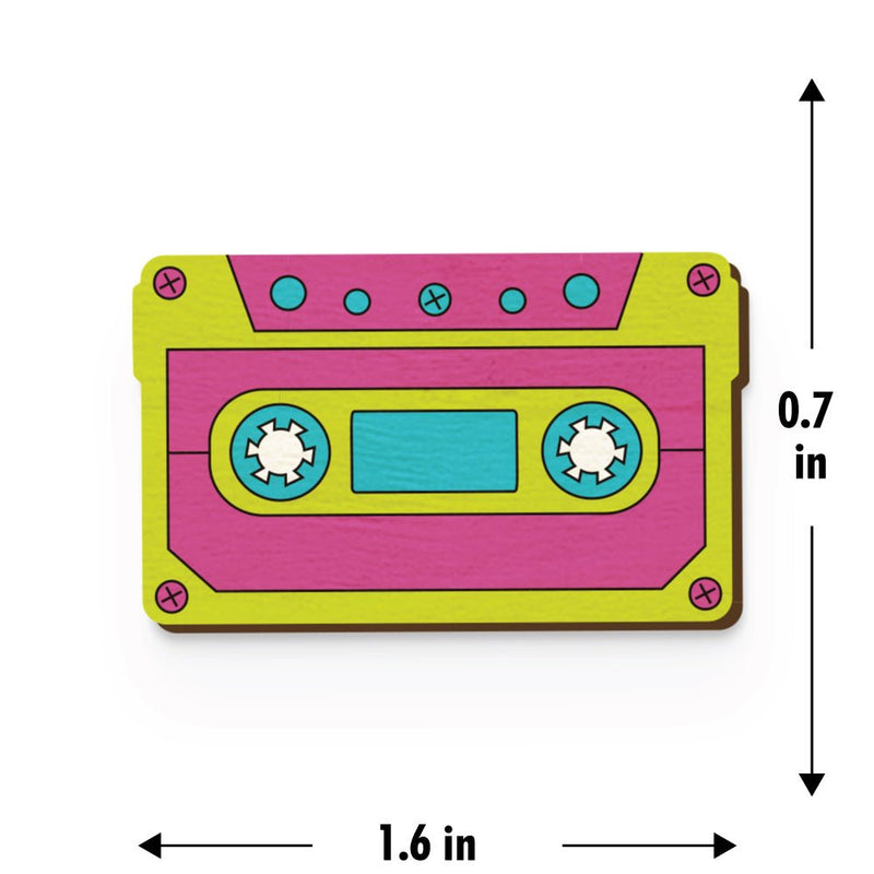 Buy Classic Cassette Hand Painted Wooden Pin | Shop Verified Sustainable Products on Brown Living