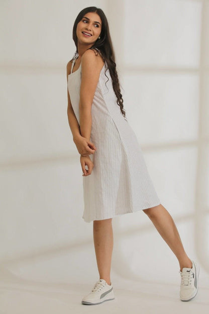 Classic Curve Striped Hemp Dress | Verified Sustainable by Brown Living™