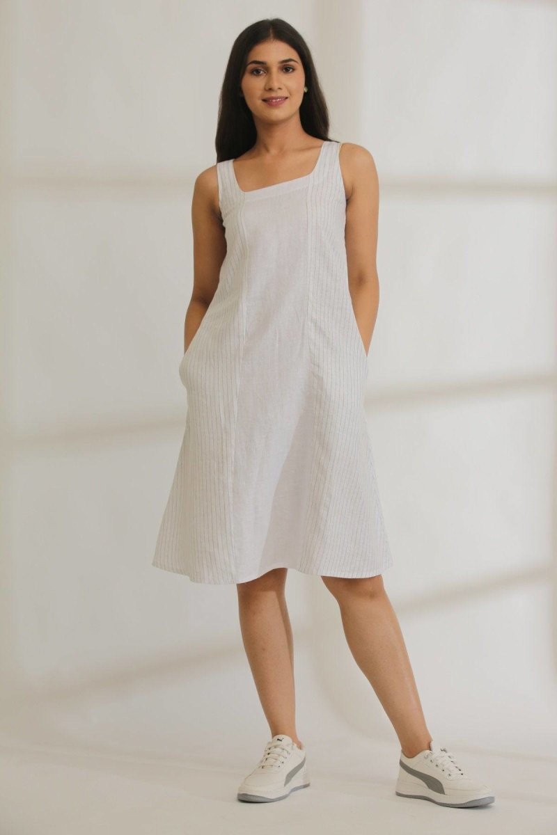 Classic Curve Striped Hemp Dress | Verified Sustainable by Brown Living™