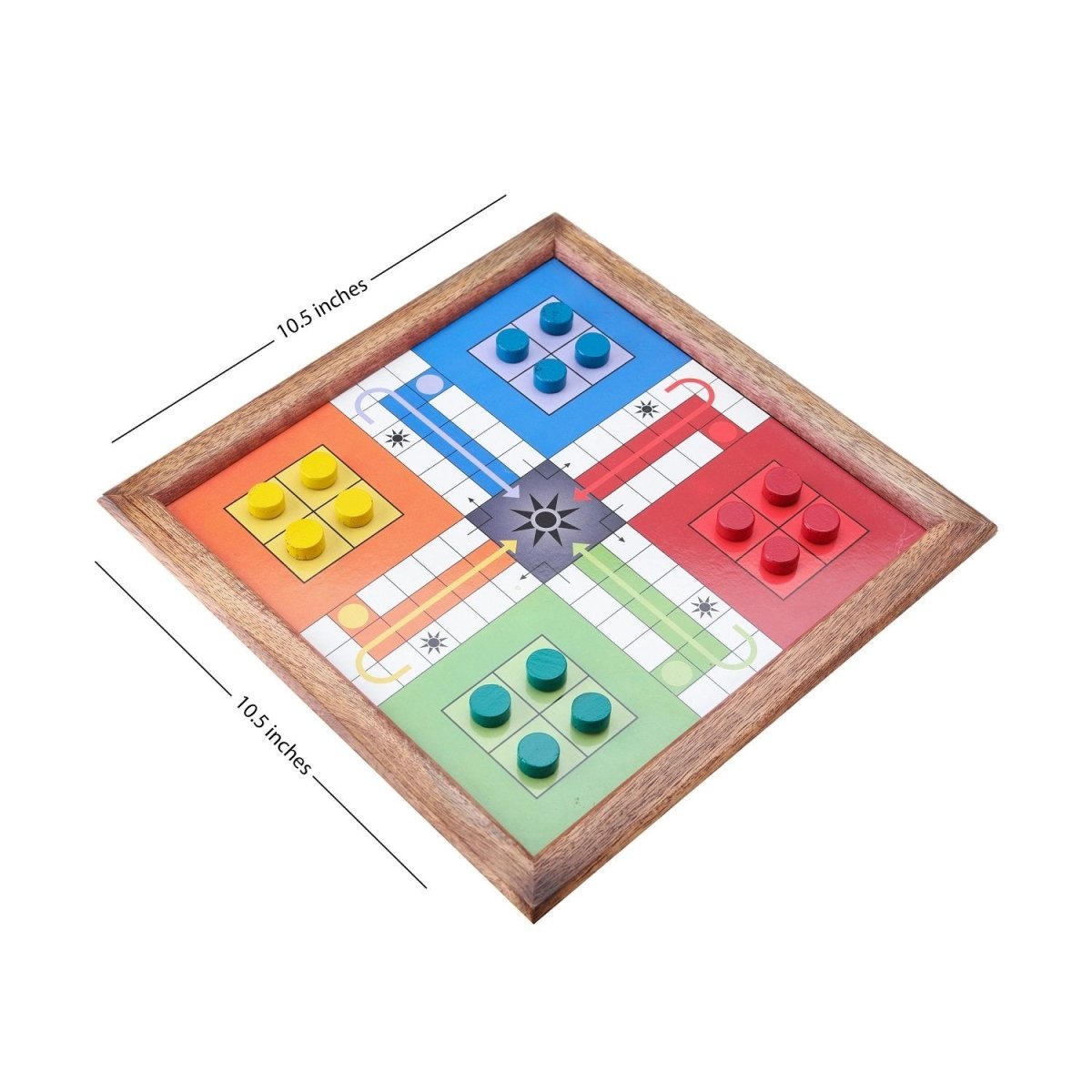 Handmade Wooden 2 In 1 Magnetic Ludo Snakes And Ladders Set | Verified Sustainable by Brown Living™