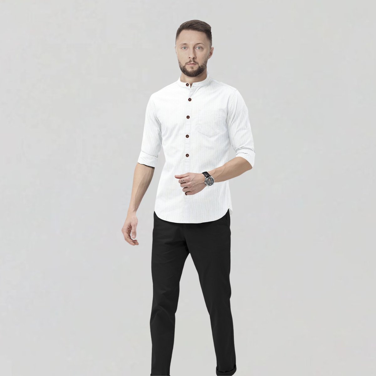 Classic Hemp and Bamboo Shirt in Solid White | Verified Sustainable by Brown Living™