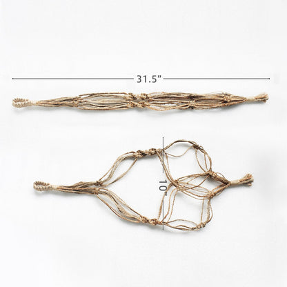 Classic Terracotta Planter with Jute Macrame Hanger Design 3 | Verified Sustainable by Brown Living™